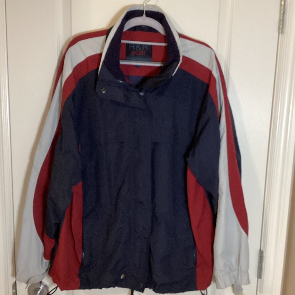 R&R Sport Men's Lightweight Jacket Size L Hiking Walking Casual Windbreaker Rain